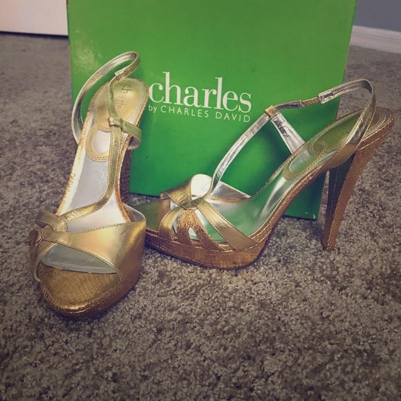 Charles David Shoes - Gold Charles by Charles David heels